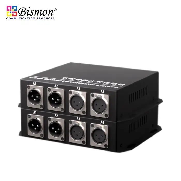 2 Ch Audio XLR 2 way to fiber optic Single-Mode 20km